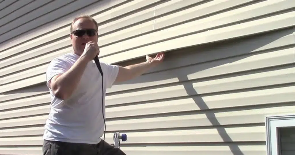 Damaged home siding, repair demonstration