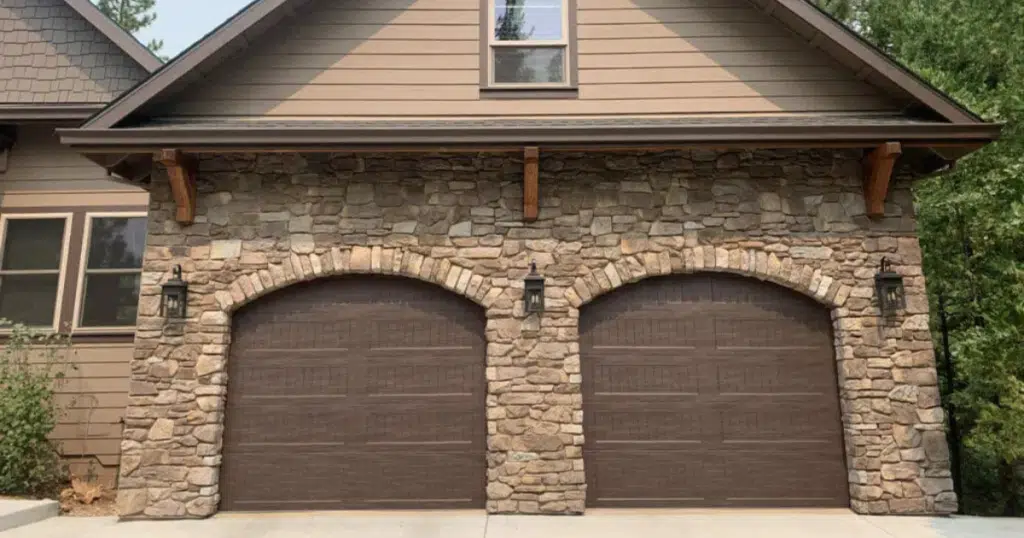 wooden grain garage door