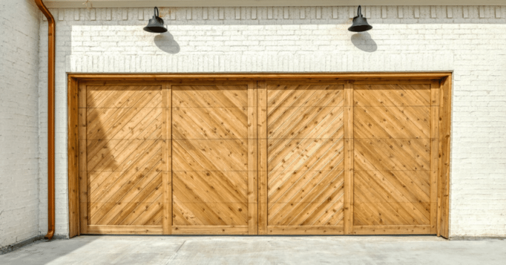 wooden panel garage door