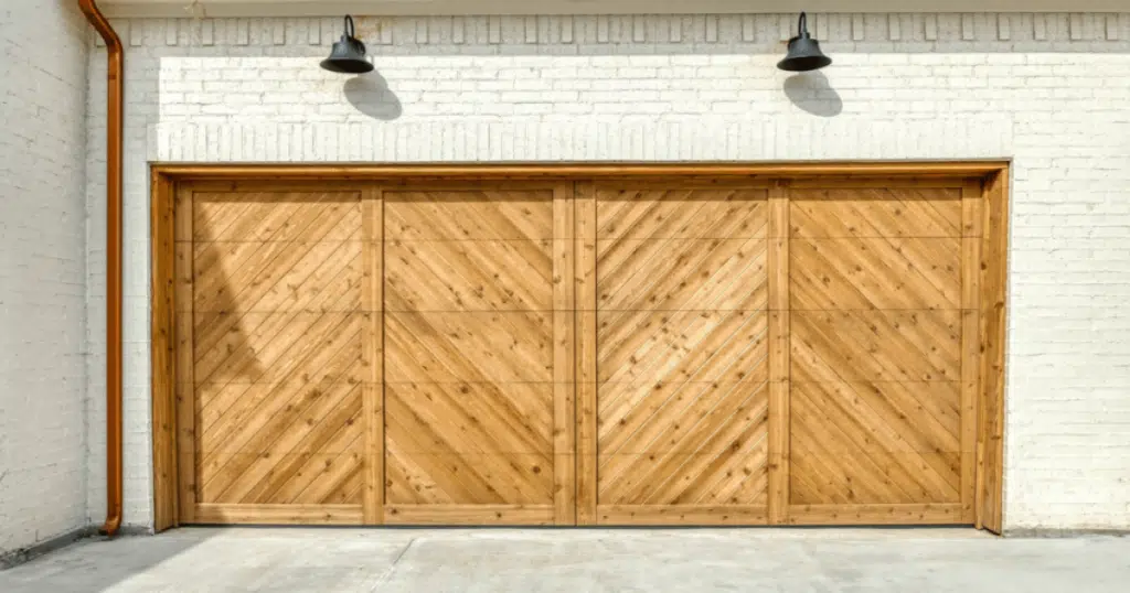 wooden panel garage door